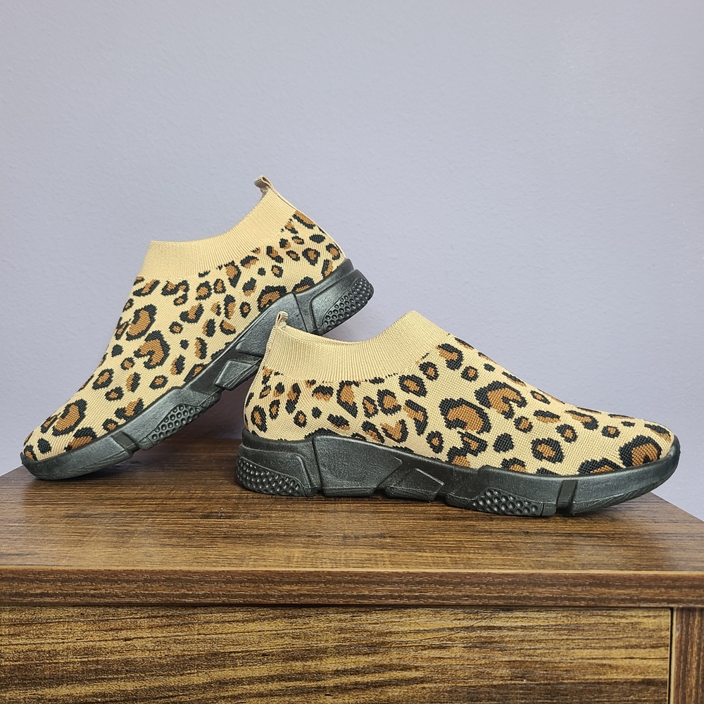 Atalina Lightweight Leopard Print Slip-On Sneakers - Picture 2 of 5